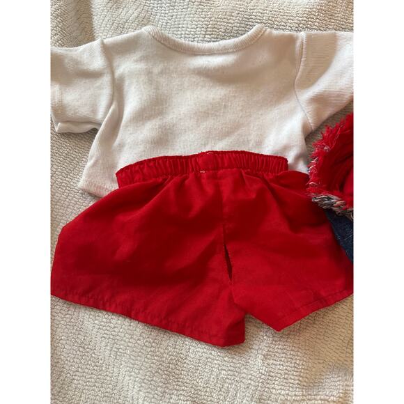 Build-A-Bear BABW Outfit Patriotic Red White Blue Hug Freely Top Shorts Hat Jean - Picture 8 of 10